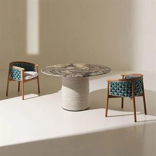 Ethimo Patio Teak Light Grey Kollu Yemek Sandalyesi