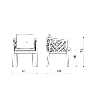 Ethimo Patio Teak Light Grey Kollu Yemek Sandalyesi
