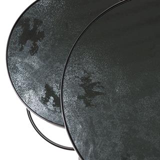 Ethnicraft Nesting Charcoal Yuvarlak İkili Yan Sehpa Takımı