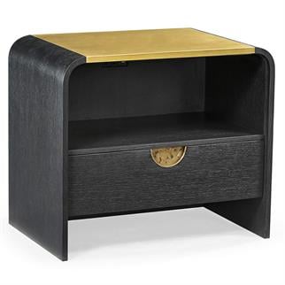 Jonathan Charles Fusion Ebonised Hardwood Nightstand