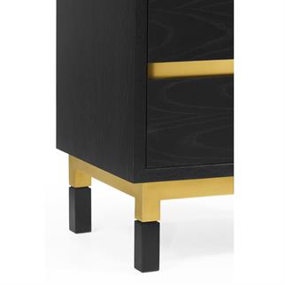 Jonathan Charles Fusion Ebonized Oak & Brass Chest of Drawers