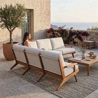Gloster Bay Seagull / Natural Teak 3-Seater Sofa