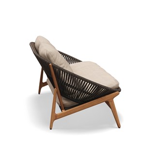 Bora İkili Kanepe-Natural Teak-Umber Wicker-(Sunbrella Minder Dahil)