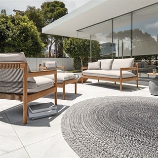 Gloster Saranac Natural Teak Blend Linen İkili Kanepe
