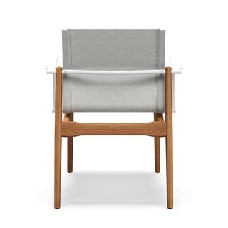 Gloster Sway White Seagull Teak Dining Armchair