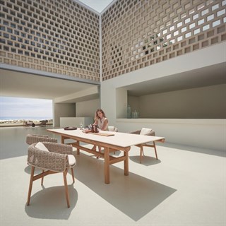 Wrap Kollu Sandalye-Frame Teak Sorrel Wicker-(Sunbrella Minder Dahil)