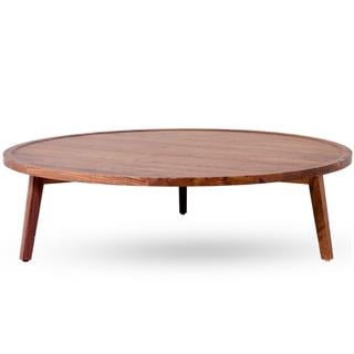 Gray 46 Orta Sehpa - Wood Finish: Natural Lacquered American Walnut - Ø130 H35 cm