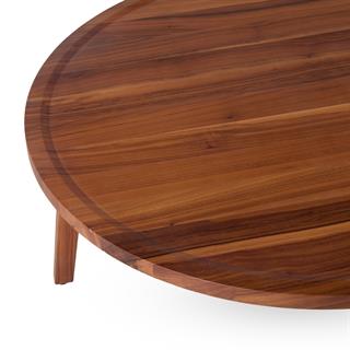 Gray 49 Orta Sehpa - Wood Finish: Natural Lacquered American Walnut – Ø100 H35 cm