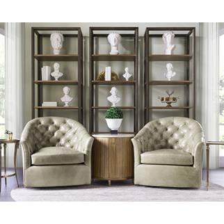 Jonathan Charles Hamilton Tufted Leather Armchair