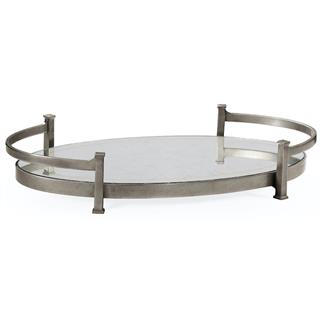 Jonathan Charles Modern Luxe Silver Oval Tepsi