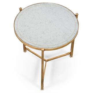 Jonathan Charles Modern Luxe Gilded Iron Yan Sehpa