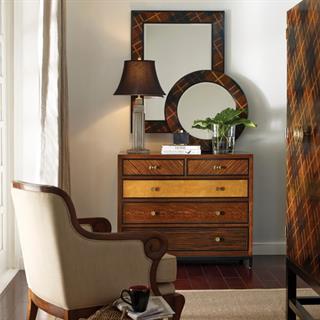 Jonathan Charles 28 Hand Macleod Tartan Walnut Mirror