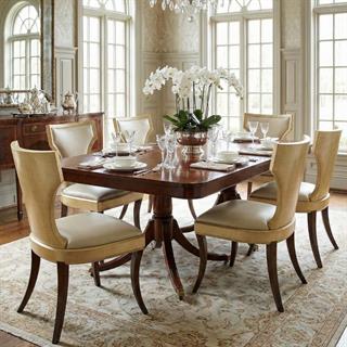 Jonathan Charles Art Deco Champagne Armless Side Chair