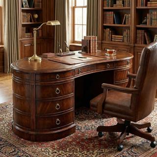 Jonathan Charles Buckingham Antique Mahogany Executive Desk