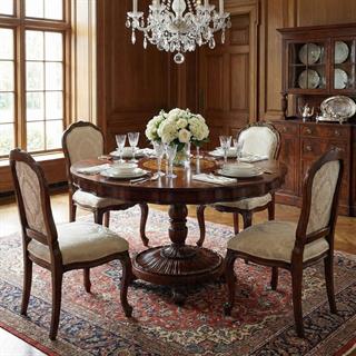 Jonathan Charles Buckingham Antique Mahogany Yuvarlak Yemek Masası