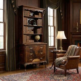 Jonathan Charles Buckingham Medium Antique Mahogany Grand Bookcase
