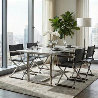 Jonathan Charles Campaign Style Black Directors Chair