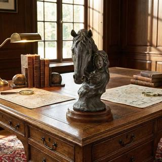 Jonathan Charles Curated Young Girl and Her Horse Sculpture