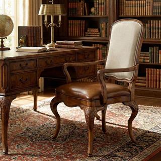 Jonathan Charles Duchess Light Burr Walnut Armchair