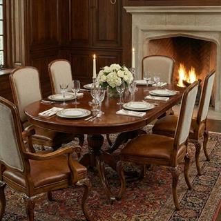 Jonathan Charles Duchess Light Burr Walnut Side Chair