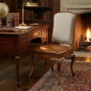 Jonathan Charles Duchess Light Burr Walnut Side Chair