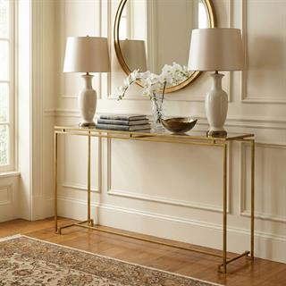 Jonathan Charles JC Edited Simply Elegant Gold Console Table