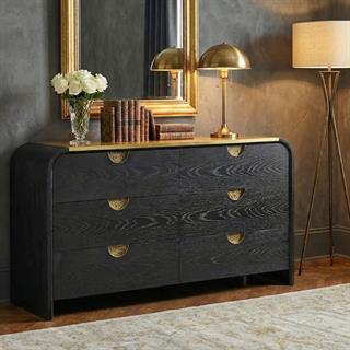 Jonathan Charles Fusion Ebonized Oak 6-Drawer Dresser