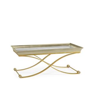 Jc Modern-Eclectic Églomisé Orta Sehpa - Finish-Egl-02 (Etched on Genuine Silver-leaf Glass)