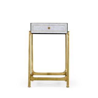 Jc Modern-Luxe Yan Sehpa - Çekmeceli - Finish-Pai-21 (Gilded Iron)