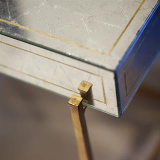 Jc Modern-Luxe Yan Sehpa - Çekmeceli - Finish-Pai-21 (Gilded Iron)