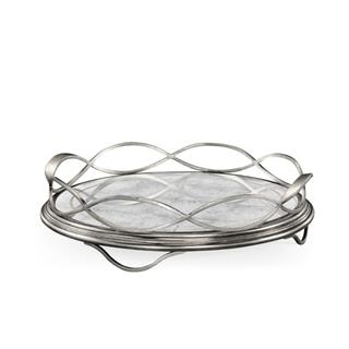 Jc Modern-Luxe Yuvarlak Tepsi - Finish-Pai-26-1 (Gilded Antique Silver-leaf)