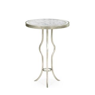 Jonathan Charles JC Modern Luxe Silver Round Side Table