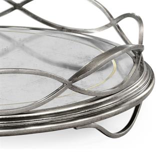 Jc Modern-Luxe Yuvarlak Tepsi - Finish-Pai-26-1 (Gilded Antique Silver-leaf)