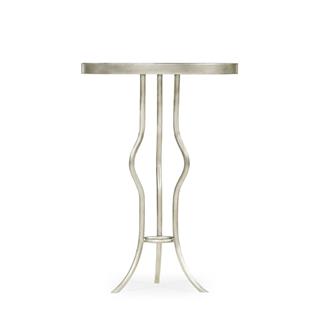Jonathan Charles JC Modern Luxe Silver Round Side Table