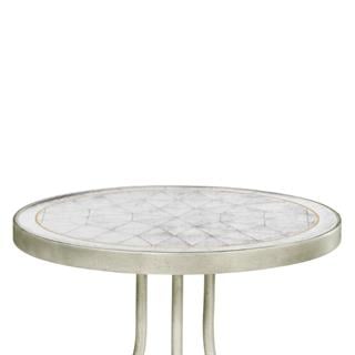 Jonathan Charles JC Modern Luxe Silver Round Side Table