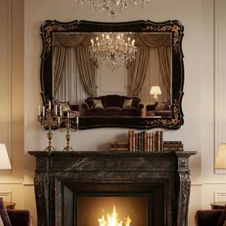 Jonathan Charles Kensington Black & Gold Mirror