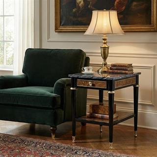 Jonathan Charles Madison Piano Black Side Table