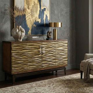 Jonathan Charles Modern Textured Golden Bronze Sideboard