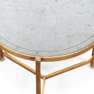 Jonathan Charles Modern Luxe Gilded Iron Yan Sehpa