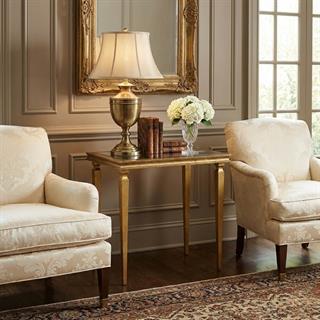 Jonathan Charles Modern Luxe Gold Antiqued Eglomise Side Table