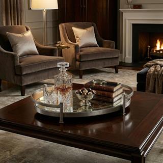 Jonathan Charles Modern Luxe Silver Oval Tepsi