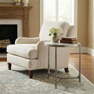 Jonathan Charles Modern Luxe Silver Round Eglomise Side Table