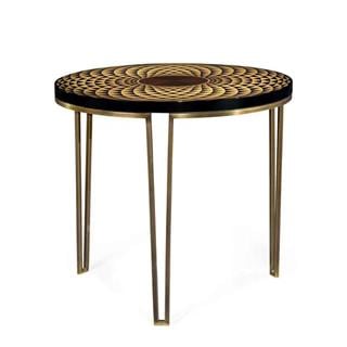 Jc Modern - Op Art - Helical Yuvarlak Yan Sehpa - Finish-Sat-04-1 (Bright Satinwood)