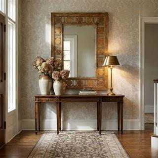 Jonathan Charles Pen Stewart Grey Fruitwood Mirror