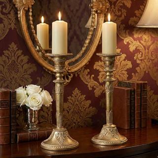 Jonathan Charles Versailles Antique Gold Candlestick Set