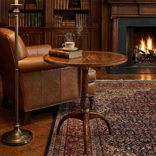 Jonathan Charles Windsor Small Round Walnut Side Table