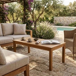 Kayu Teak 120 cm Orta Sehpa