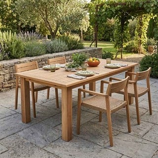 Kayu Teak Fun Rect Extendable Dining Table