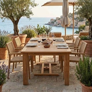 Kayu Teak Hawaii Rect Extending Masa