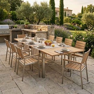Kayu Teak Irian Recycle 200/300 Açılır Masa